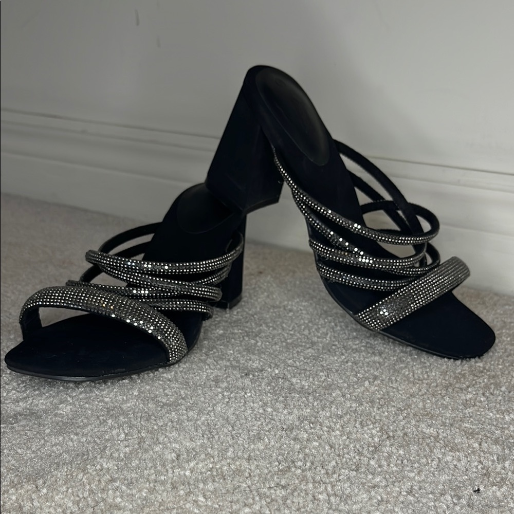 Black Strappy Stiletto Heels